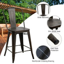 Set of 4 Industrial Metal Counter Stool Dining Chairs with Removable Backrests by DirectDeals