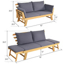 Adjustable Patio Convertible Sofa with Thick Cushion by LJGDeals