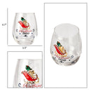 Crystal Christmas Santas Sleigh Wine Water Glasses Set Of 2 17 5OZ Xmas Diamond Merry Christmas Sant by The Wine Savant