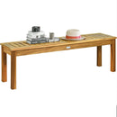 52 Inch Outdoor Acacia Wood Dining Bench Chair by LJGDeals