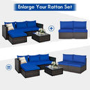 2 Pieces Patio Rattan Armless Sofa Set with 2 Cushions and 2 Pillows by LJGDeals