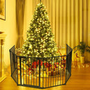 6 Panel Wall-mount Adjustable Baby Safe Metal Fence Barrier-Black by LJGDeals