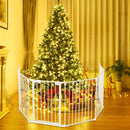 6 Panel Wall-mount Adjustable Baby Safe Metal Fence Barrier-White