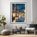 Tokyo Tea House Canvas Wall Art — Japan Rainy Night Street by MyGreatCanvas | Canvas Wall Art Prints | Photo Prints & Wall Decor