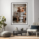 Funny Bathroom Canvas Wall Art, Texas Longhorn on Toilet by MyGreatCanvas | Canvas Wall Art Prints | Photo Prints & Wall Decor