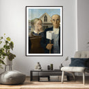 Funny Bathroom Canvas Wall Art, Grant Wood American Gothic by MyGreatCanvas | Canvas Wall Art Prints | Photo Prints & Wall Decor