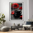 Black Lava Stone Rose Canvas | Red Rose Spa Photography by MyGreatCanvas | Canvas Wall Art Prints | Photo Prints & Wall Decor