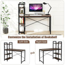 47.5 Inch Writing Study Computer Desk with 4-Tier Shelves by LJGDeals