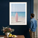 Pink Surfboard Canvas Wall Art, Minimalist Beach Photography by MyGreatCanvas | Canvas Wall Art Prints | Photo Prints & Wall Decor