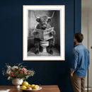 Funny Bathroom Canvas Wall Art, Texas Longhorn on Toilet by MyGreatCanvas | Canvas Wall Art Prints | Photo Prints & Wall Decor
