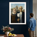 Funny Bathroom Canvas Wall Art, Grant Wood American Gothic by MyGreatCanvas | Canvas Wall Art Prints | Photo Prints & Wall Decor
