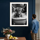Highland Cow Bathtub Canvas Wall Art, Funny Bathroom Print by MyGreatCanvas | Canvas Wall Art Prints | Photo Prints & Wall Decor