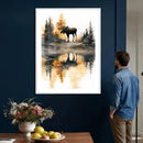 Abstract Moose Forest Wall Art Canvas Print – Wildlife by MyGreatCanvas | Canvas Wall Art Prints | Photo Prints & Wall Decor