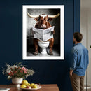 Texas Longhorn Cow Toilet Paper Canvas Wall Art, Funny by MyGreatCanvas | Canvas Wall Art Prints | Photo Prints & Wall Decor