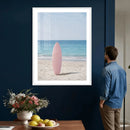 Pink Surfboard Canvas Wall Art, Minimalist Beach Photography by MyGreatCanvas | Canvas Wall Art Prints | Photo Prints & Wall Decor