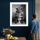 Funny Bathroom Canvas Wall Art, Texas Longhorn on Toilet by MyGreatCanvas | Canvas Wall Art Prints | Photo Prints & Wall Decor