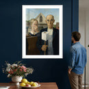 Funny Bathroom Canvas Wall Art, Grant Wood American Gothic by MyGreatCanvas | Canvas Wall Art Prints | Photo Prints & Wall Decor