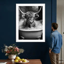 Highland Cow Bathtub Canvas Wall Art, Funny Bathroom Print by MyGreatCanvas | Canvas Wall Art Prints | Photo Prints & Wall Decor