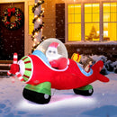 7.2 Feet Christmas Inflatables Airplane with Gift Boxes and Built-in LED Lights by LJGDeals