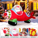 7.2 Feet Christmas Inflatables Airplane with Gift Boxes and Built-in LED Lights by LJGDeals