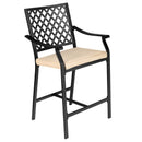 2 Pieces Patio Bar Stool with Height Cushion and Armrest by LJGDeals