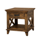 Rancho X End Table in Dark Wax