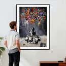 Banksy Inspired Boy Wall Art Canvas Print, Graffiti Balloon by MyGreatCanvas | Canvas Wall Art Prints | Photo Prints & Wall Decor