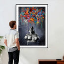 Banksy Inspired Boy Swing Wall Art Canvas Print by MyGreatCanvas | Canvas Wall Art Prints | Photo Prints & Wall Decor