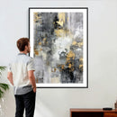 Gray Gold Abstract Wall Art Canvas Print, Textured Modern by MyGreatCanvas | Canvas Wall Art Prints | Photo Prints & Wall Decor
