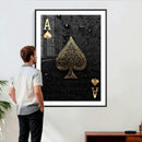 Ace of Spades Wall Art Canvas Print – Black and Gold Playing by MyGreatCanvas | Canvas Wall Art Prints | Photo Prints & Wall Decor