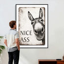 Funny Donkey Bathroom Wall Art Canvas Print, Nice Ass Farm by MyGreatCanvas | Canvas Wall Art Prints | Photo Prints & Wall Decor