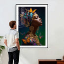 Butterfly Crown Gold Woman Portrait — Monarch Queen Canvas by MyGreatCanvas | Canvas Wall Art Prints | Photo Prints & Wall Decor