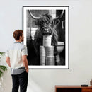 Highland Cow Toilet Paper Canvas Wall Art, Funny Bathroom by MyGreatCanvas | Canvas Wall Art Prints | Photo Prints & Wall Decor