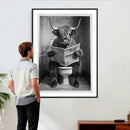 Funny Bathroom Canvas Wall Art, Texas Longhorn on Toilet by MyGreatCanvas | Canvas Wall Art Prints | Photo Prints & Wall Decor