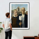 Funny Bathroom Canvas Wall Art, Grant Wood American Gothic by MyGreatCanvas | Canvas Wall Art Prints | Photo Prints & Wall Decor