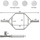 56 Inch Olympic Hexagon Deadlift Trap Bar with Folding Grips Powerlifting