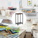 2-Tier Industrial End Table with Metal Mesh Storage Shelves by LJGDeals