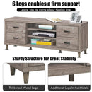 Retro Wooden TV Stand with 3 Open Shelves and 4 Drawers by LJGDeals