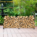 8 Feet Outdoor Steel Firewood Log Rack by LJGDeals