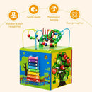 5-in-1 Wooden Activity Cube Toy by LJGDeals