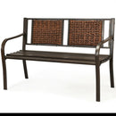 Patio Garden Bench with Powder Coated Steel Frame by LJGDeals