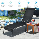 Adjustable Patio Chaise Folding Lounge Chair with Backrest by LJGDeals