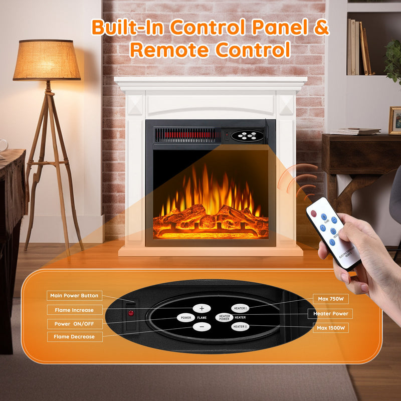 27” Electric Fireplace Mantel Wooden Surround Firebox M1806