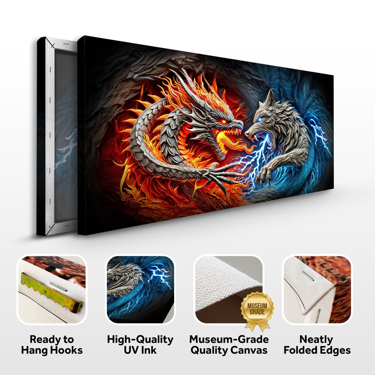 3D Dragon and Wolf Wall Art II, photo 8 of 10