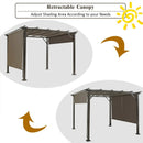 16' x 8' 2Pcs Universal Replacement Canopy for Pergola Structure Sun Awning-Brown by LJGDeals