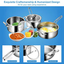 6 Piece Stainless Steel Cookware Set with Convenient Grip Handle by LJGDeals