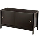 TV Stand Modern Entertainment Cabinet with Sliding Doors-Dark Brown by LJGDeals