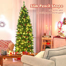 6.5 Feet Pre-lit Hinged Pencil Christmas Tree by LJGDeals