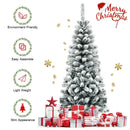 4.5 Feet Unlit Hinged Snow Flocked Artificial Pencil Christmas Tree with 242 Branch by LJGDeals