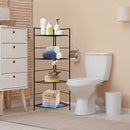 4 Tier Folding Metal Shelf Plant Stand Storage Open Shelf Corner Display Rack by LJGDeals